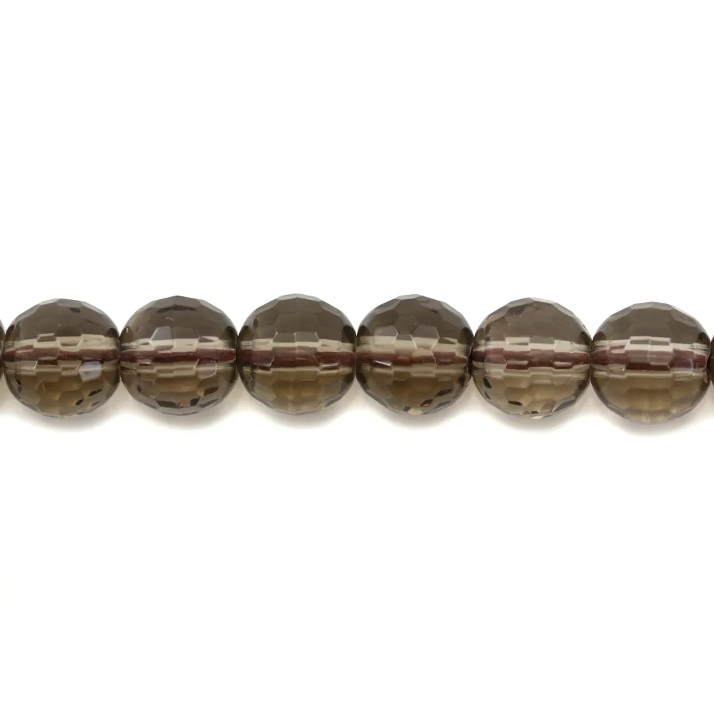 Quartz Fumé Ronde Facette 4mm x 40 cm 