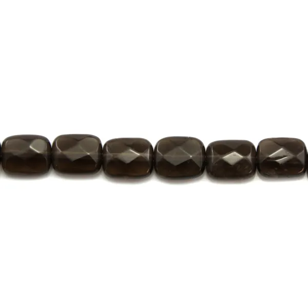 Smoky Quartz Faceted Rectangle 8x12mm x 40cm 