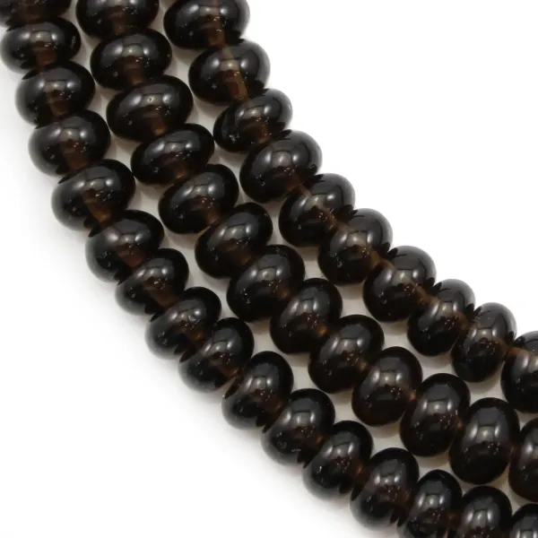 Rauchquarz, glatte runde Form, 4x6mm x 40cm