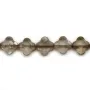 Smokey quartz clover  faceted 13 mm x 40cm    