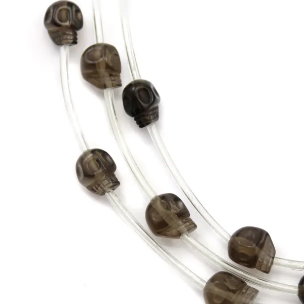 Cráneo de cuarzo ahumado 12mm x 40cm（10pcs）