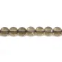 Quartz fumé rond plat facette 7mm x 39cm