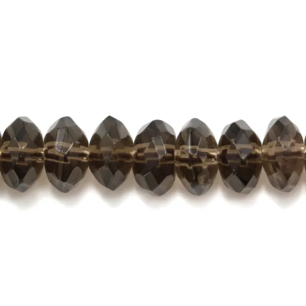 Smoky Quartz Faceted Rondelle 3x5mm x 40 cm 