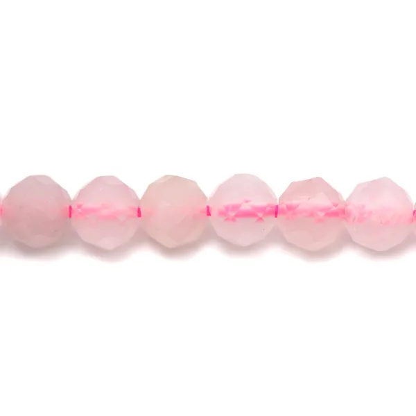 Quartz Rose Ronde Facette 4mm x 40cm 