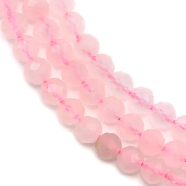 Quarzo rosa sfaccettato rotondo 4,5 mm x 40 cm