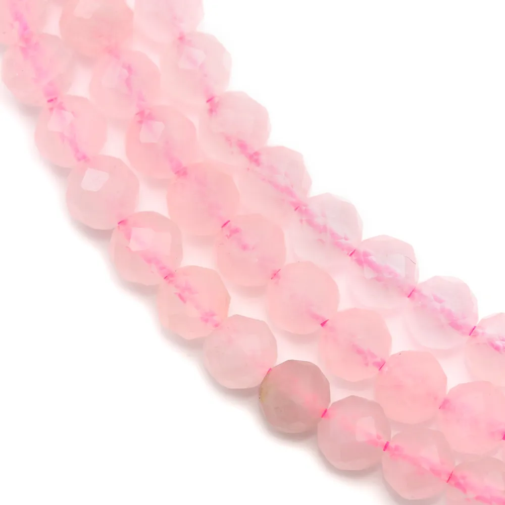 Quartz Rose Ronde Facette 4mm x 40cm 