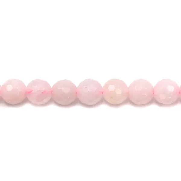 Quartz Rose Ronde Facette 6mm x 10pcs