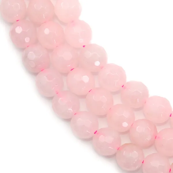 Quartzo Rosa Redondo Facetado 6mm x 40cm