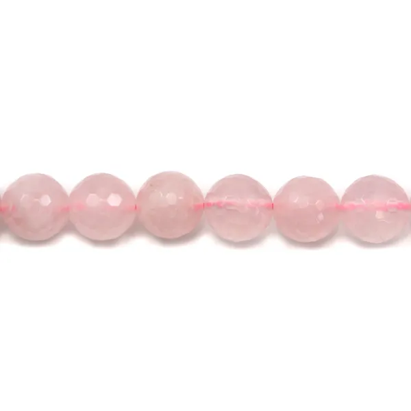 Quartz Rose Ronde Facette 6mm x 40cm 