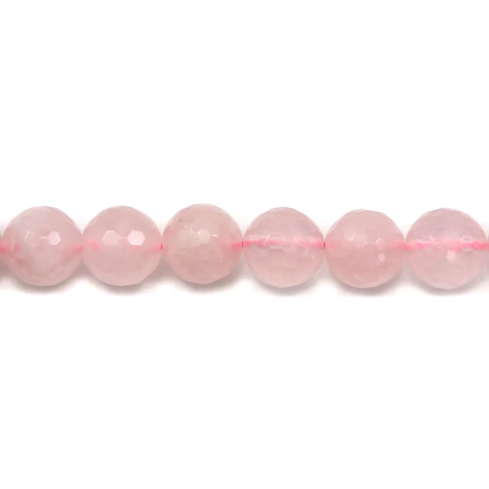 Quartz Rose Ronde Facette 6mm x 40cm 