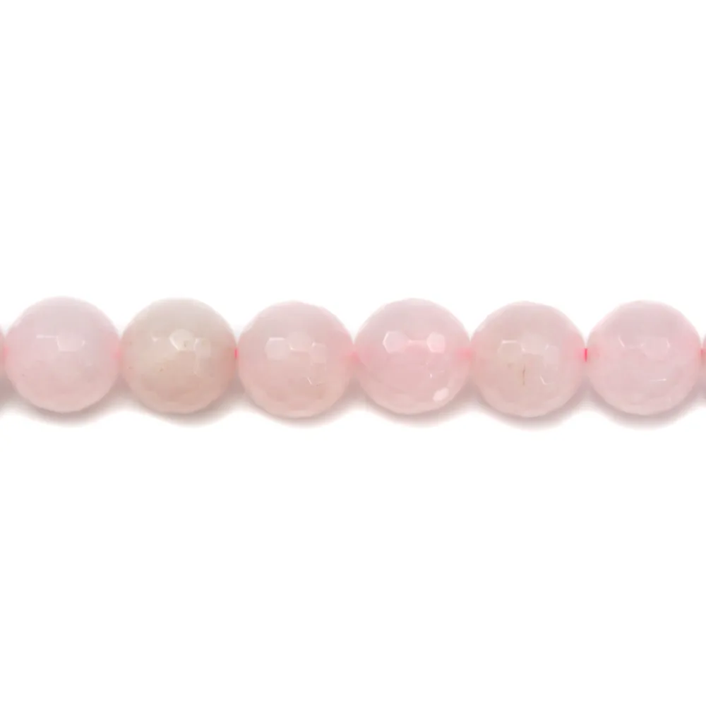 Quartz Rose Ronde Facette 10mm x 6pcs