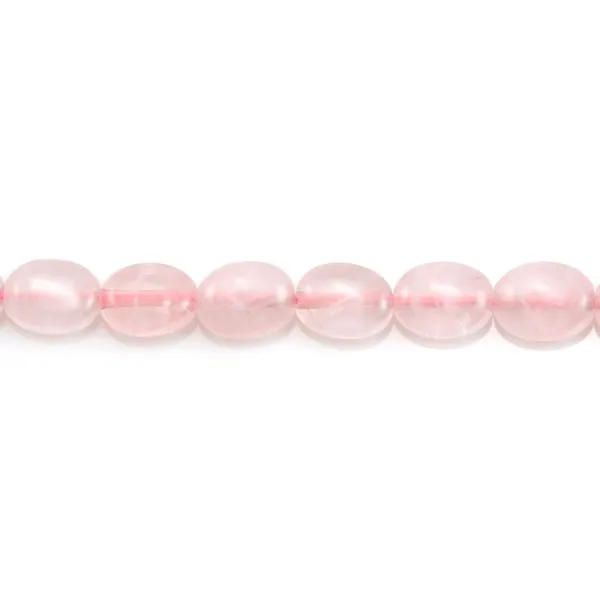Quartz rose, de forme oval, 6x8mm x 39cm