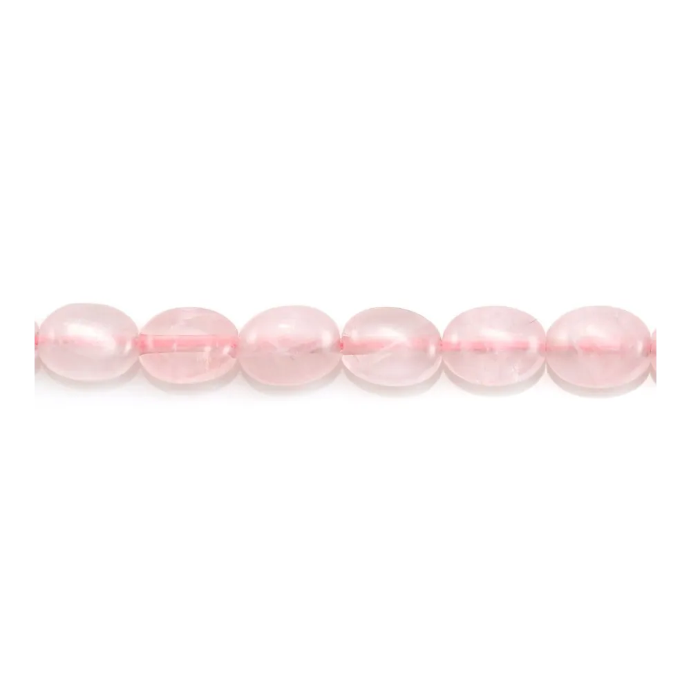 Quartz rose, de forme oval, 6x8mm x 39cm
