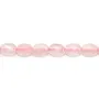 Quartz rose, de forme oval, 6x8mm x 39cm