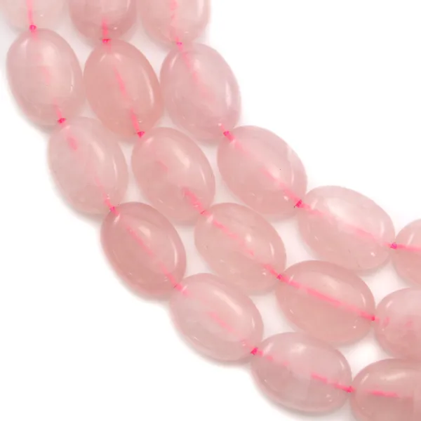 Quarzo rosa ovale 10x14mm x 40cm