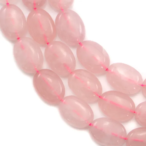 Quartz Rose Ovale 12x16mm x 40cm 