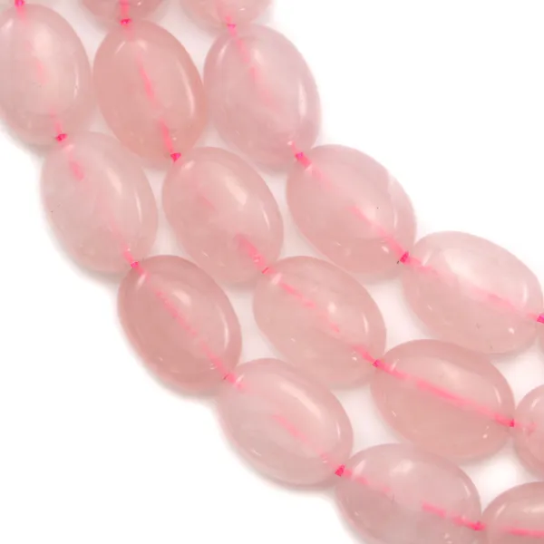 Quarzo rosa ovale 13x18mm x 40cm