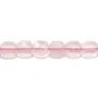 Quartz rose carré facette 6mm x 40cm
