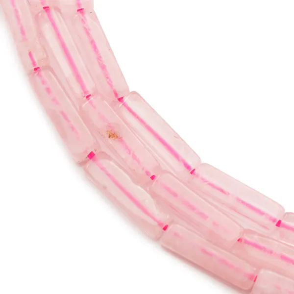 Quartzo rosa, forma rectangular 4x13mm x 40cm