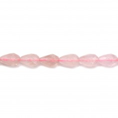 Pink Quartz Faceted drop 8x12mm x 4pcs 