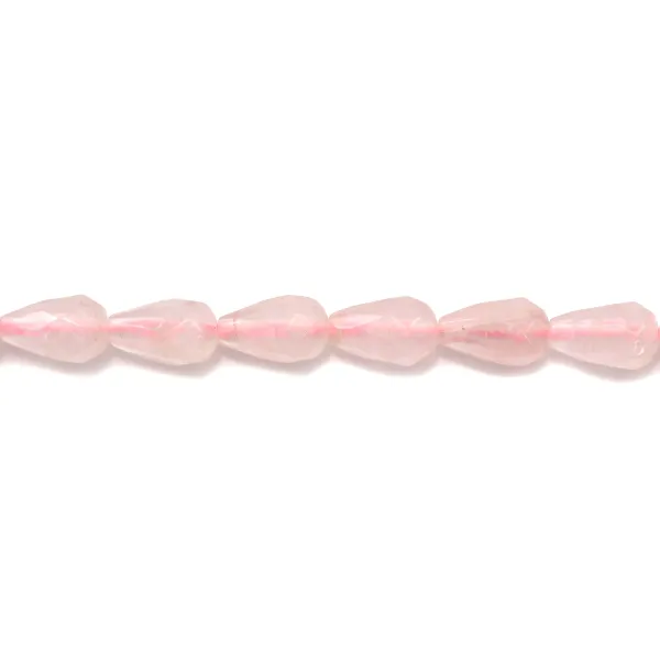 Quartz Rose Goutte Facette 6x9mmX 4pcs 