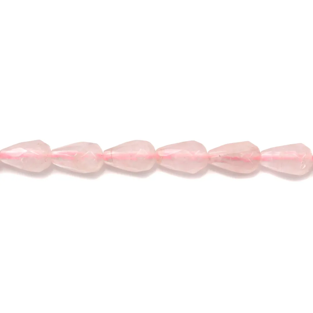 Quartz Rose Goutte Facette 6x9mmX 4pcs 