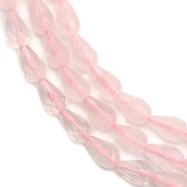 Faceta de gota de quartzo rosa 5,5x8mm x 40cm
