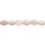 Quartz rose goutte plate 13x18mm x 40 cm 