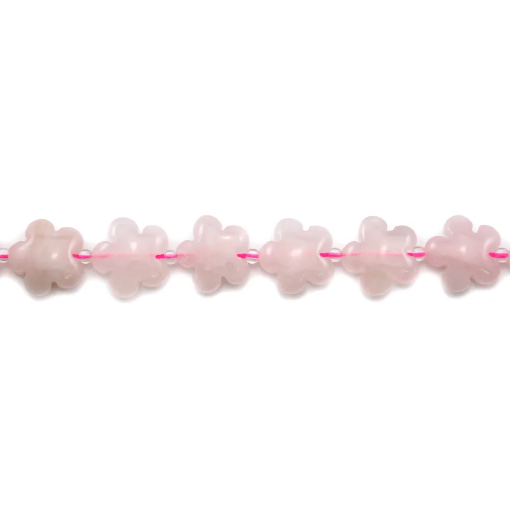 Quartez rose en fleur 15mm x 2pcs