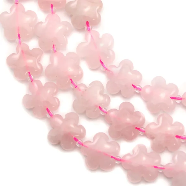 Quartez rose en fleur 15mm 