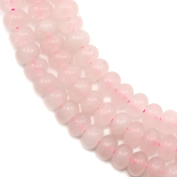 Quartzo rosa, forma redonda, 4x6mm x 38cm