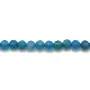 Apatite de couleur bleu et de forme ronde facette, 3mm x 40cm