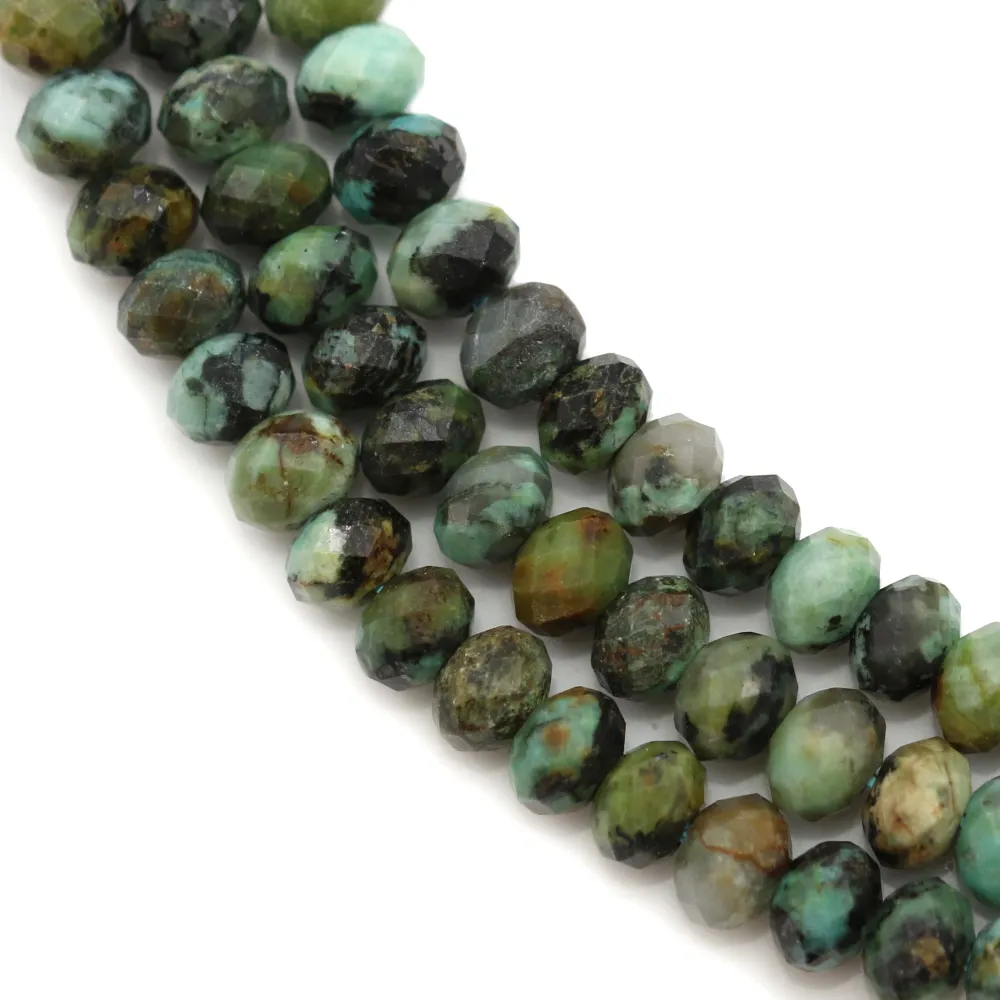 Turquoise africaine rondelle facetté 3x4mm x 39cm