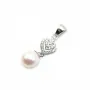 Bélière en forme de coeur 22.50x8.30mm en argent 925 et zirconium pour perle semi-percée  x 1pc