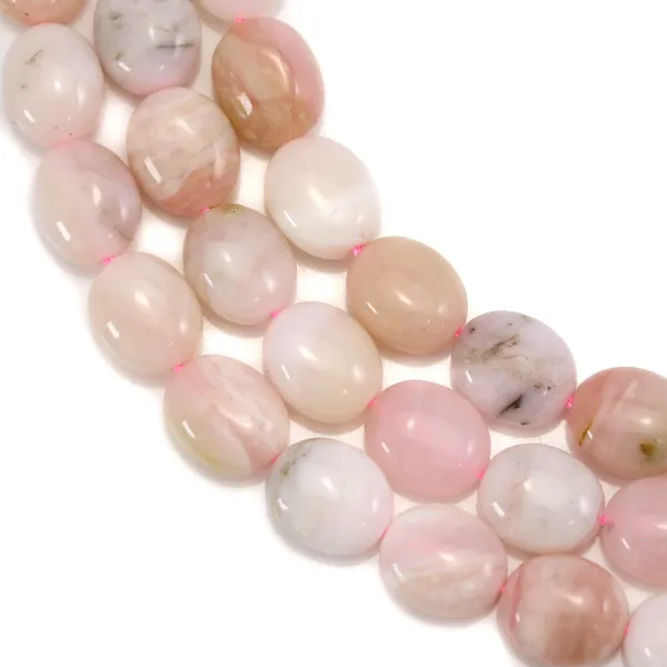 Opala oval cor-de-rosa 8x10mm x 39cm