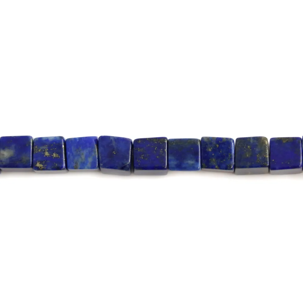 Lapis-Lazuli en forme de cube, de taille 6.5mm x 2pcs