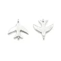Intercalaire étoile avec zirconium 8mm en argent 925 rhodié  x 1pc