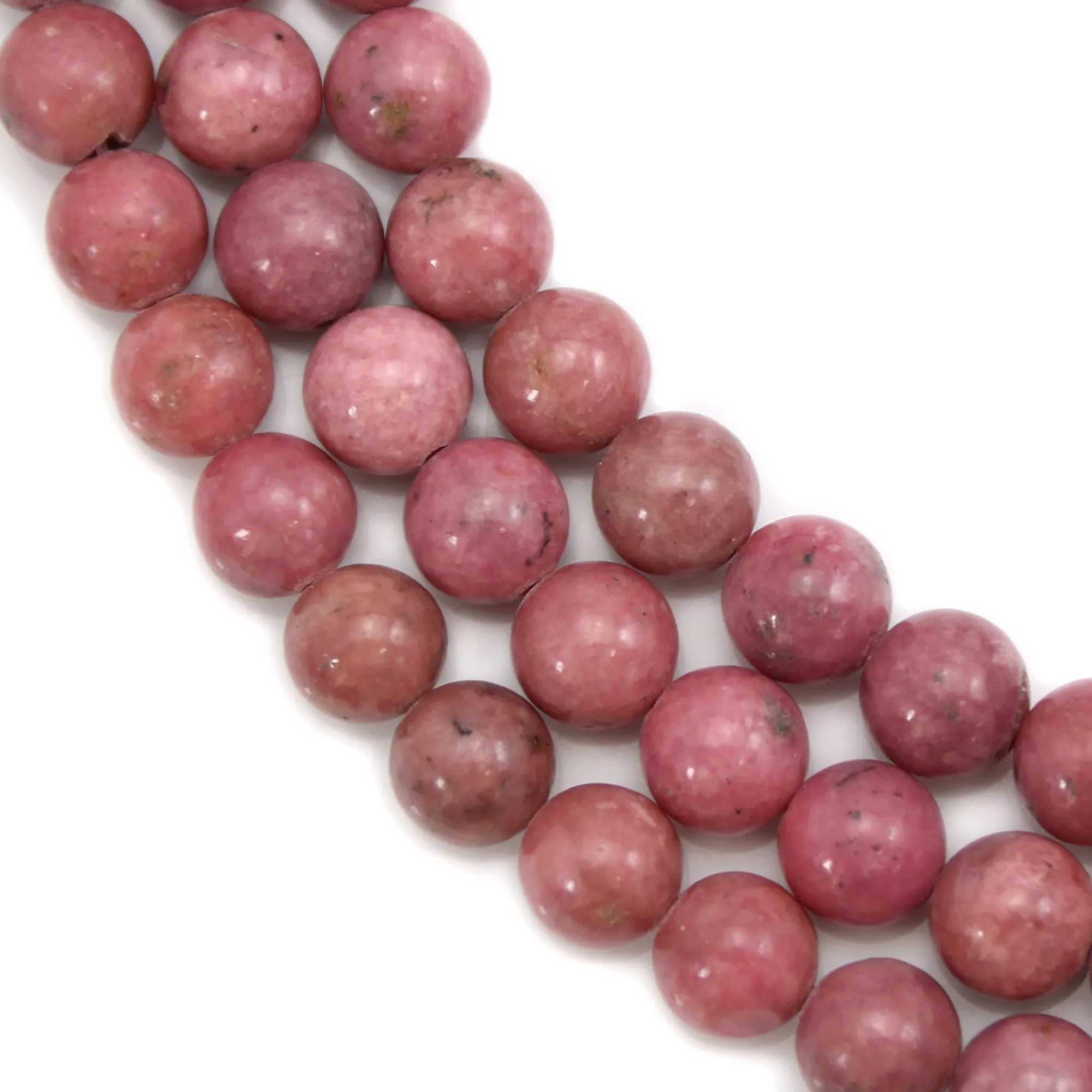 Rhodonite ronde 8mm | Perles Rhodonite Rose Naturelle