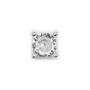 Intercalaire carré en argent 925 & zirconium 4mm x 1pc