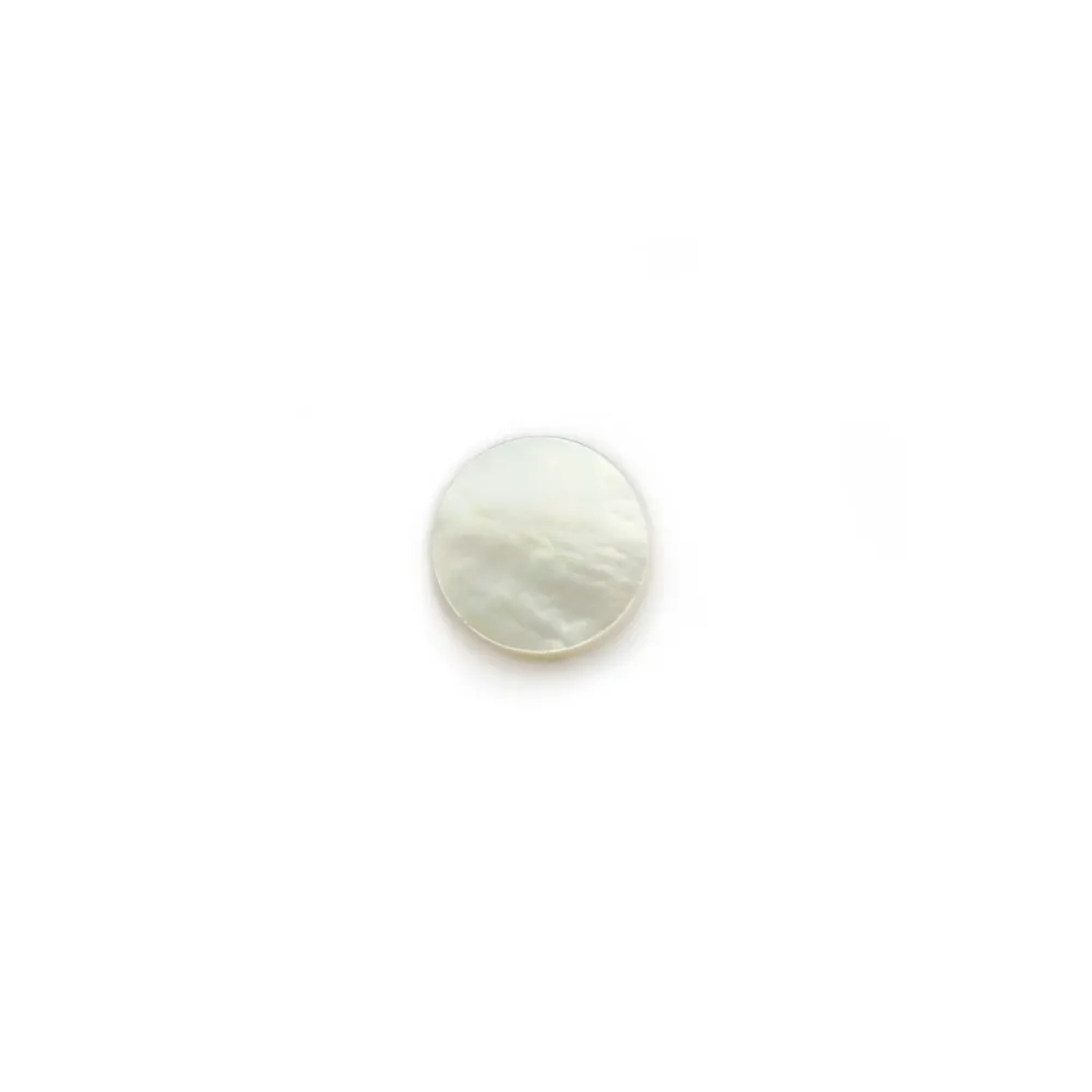Cabujón Madreperla redondo plano 8mm x 2pcs