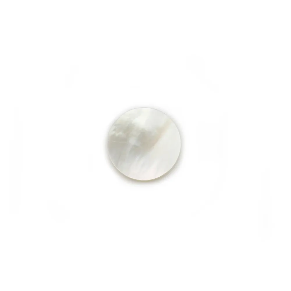 Cabochon Mãe de Pérola redondo plano 12mm x 1pc