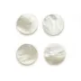 Cabochon Nacre Blanche rond plat 14mm x 1pc