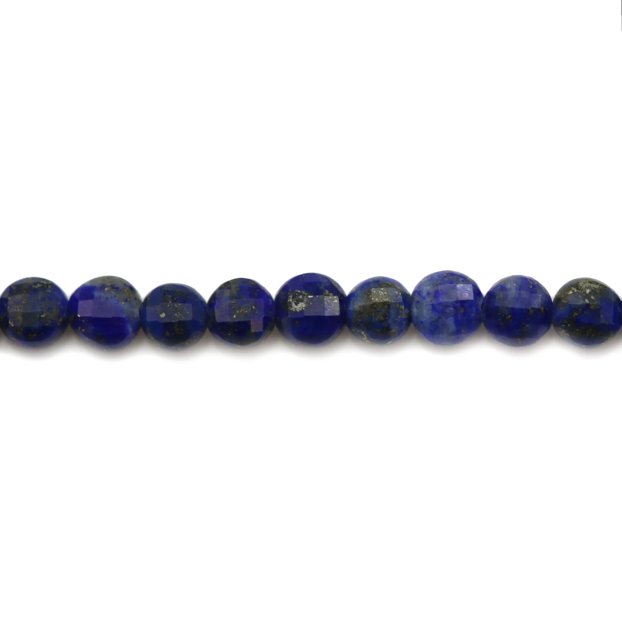 Collier Perles Lapis-lazuli Naturel - Longueur 18" - Réglable - Fait Main Inde