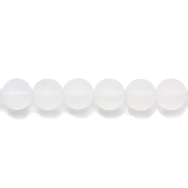 Cristal de roche ronde matte 10mm x 6pcs