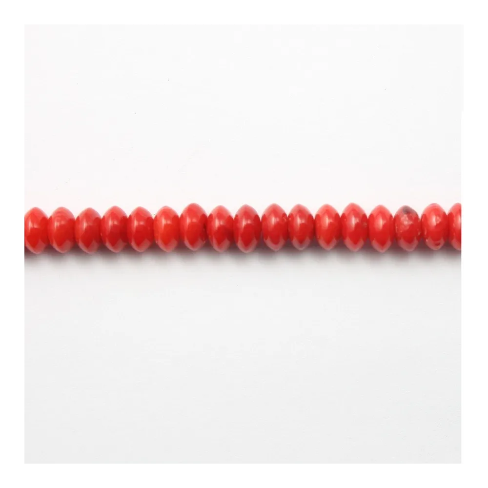 Bambou mer teinte rouge Rondelle 3x5mmX 40cm 