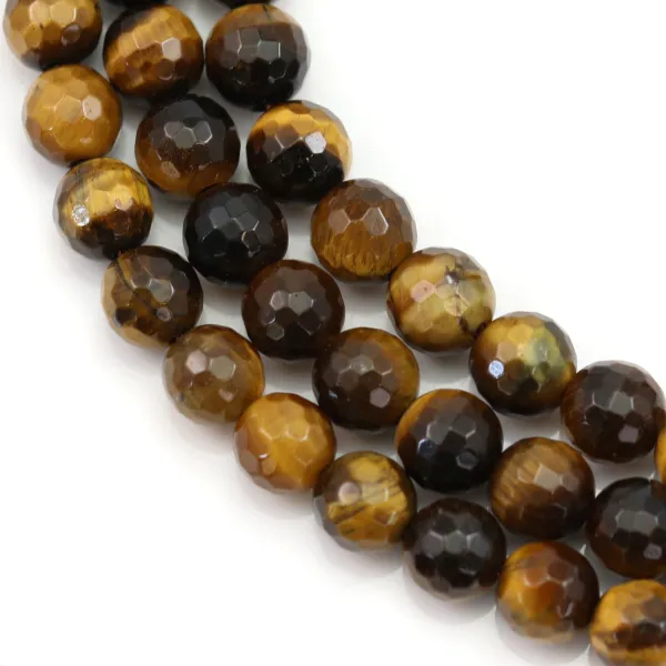 Faceted round tiger eye 6mm x 38cm