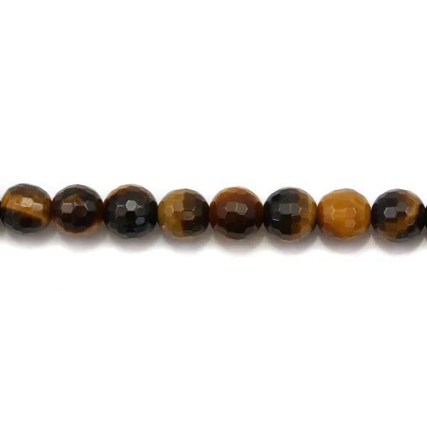 Tiger Eye Faceted Round 6mm X10 pcs