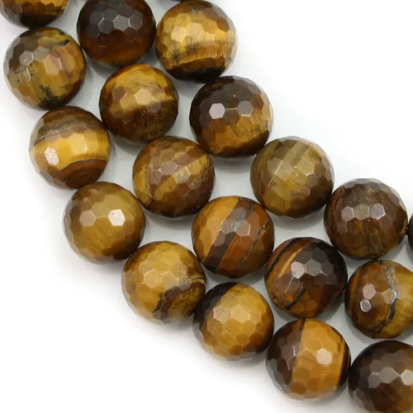 Tiger eye Round Faceted 14mm x 39cm