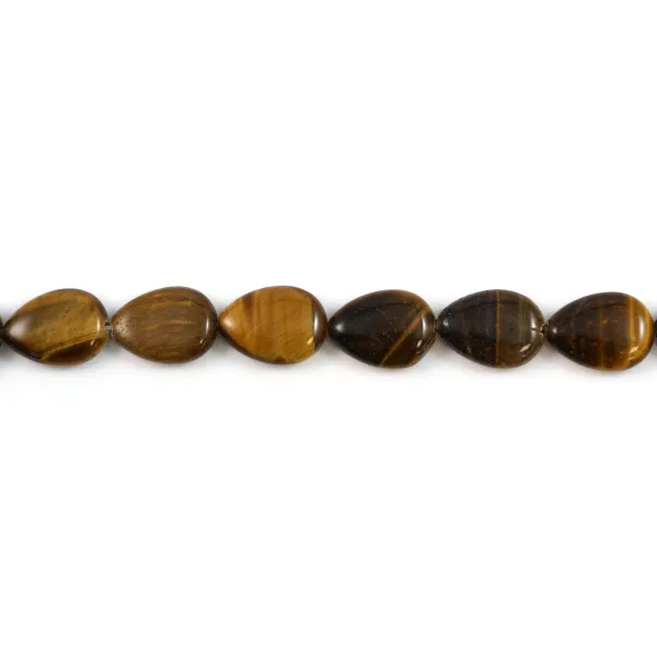 Tiger's eye flat drop 13x18mm x 40cm