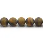 Œil de tigre matte de forme ronde 10mm x 39cm